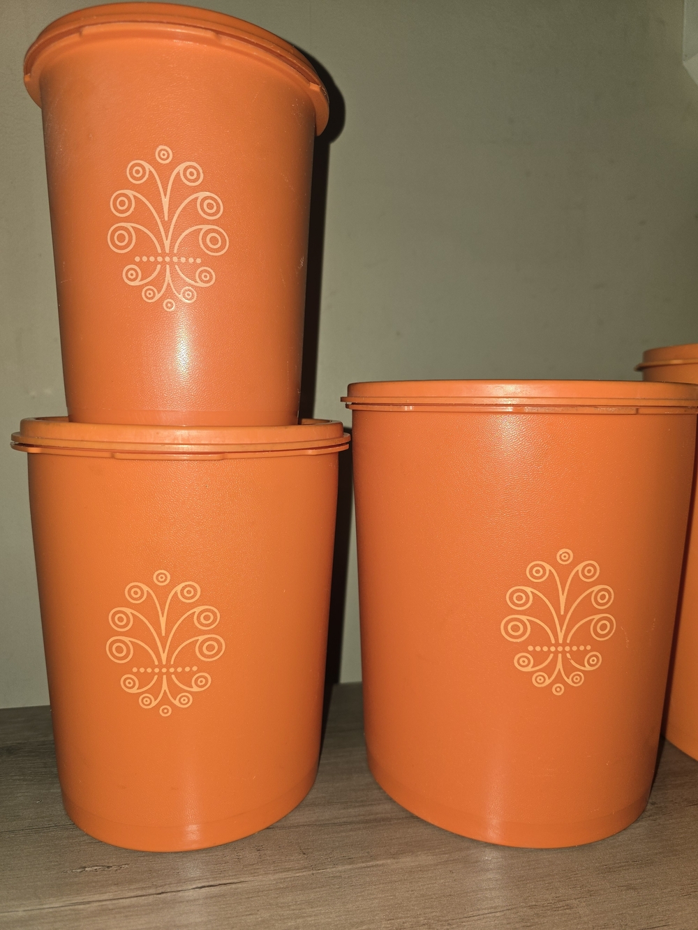 Vintage Orange Canister Set/ Set Of 4
